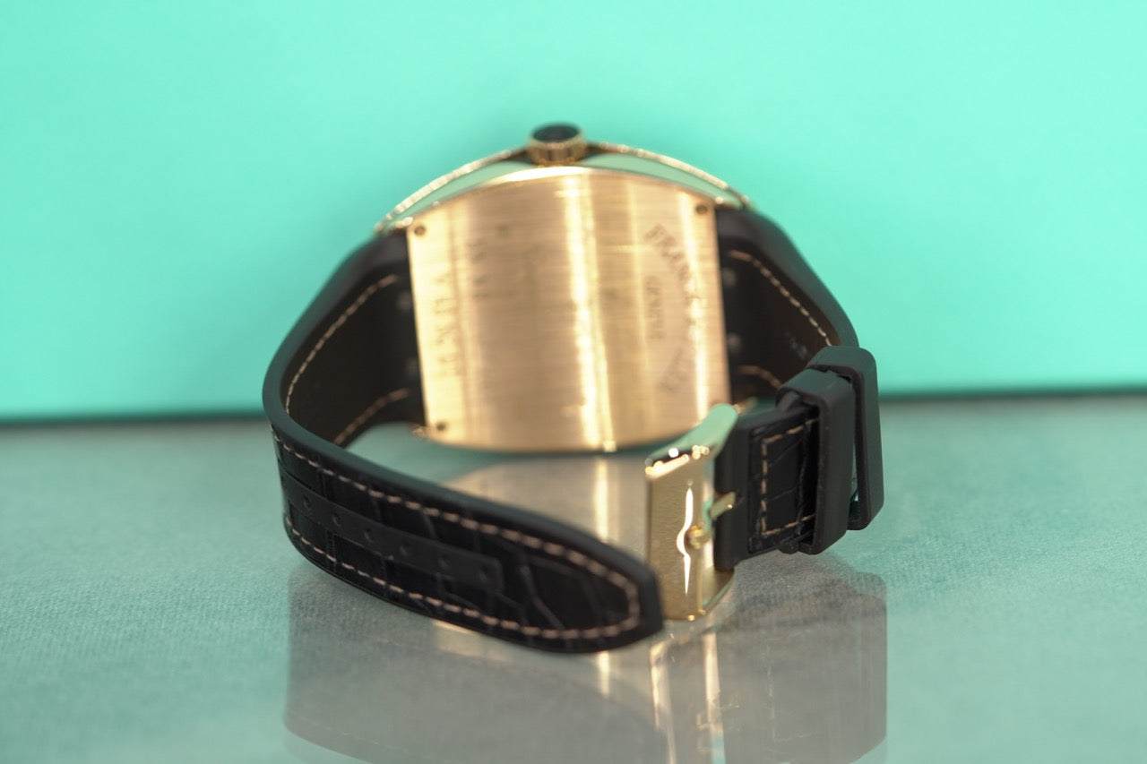 Frank Mueller Vanguard Rose Gold 44mm Black Leather Watch Only V45CCDT5NNR