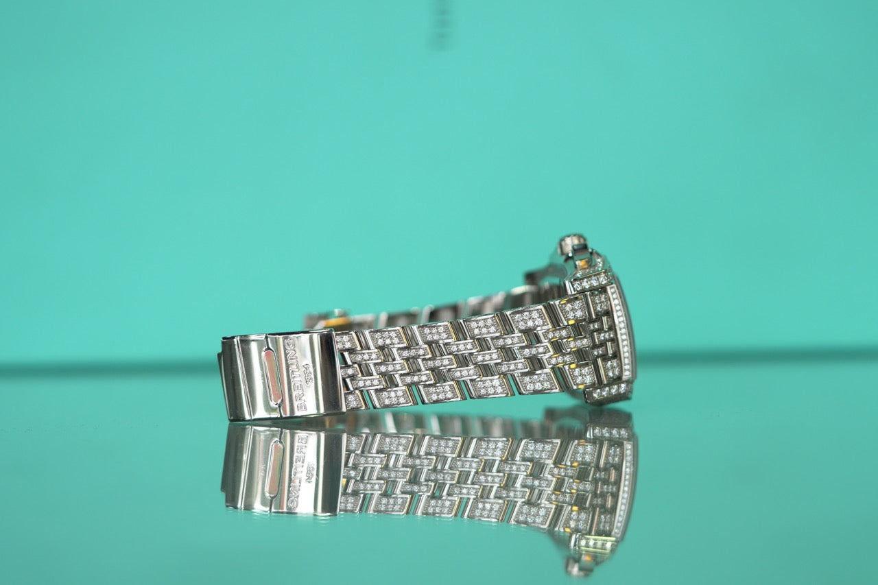 Breitling Flying Bee White Gold Factory 38mm Mother Of Pearl Bracelet Watch Only J44365