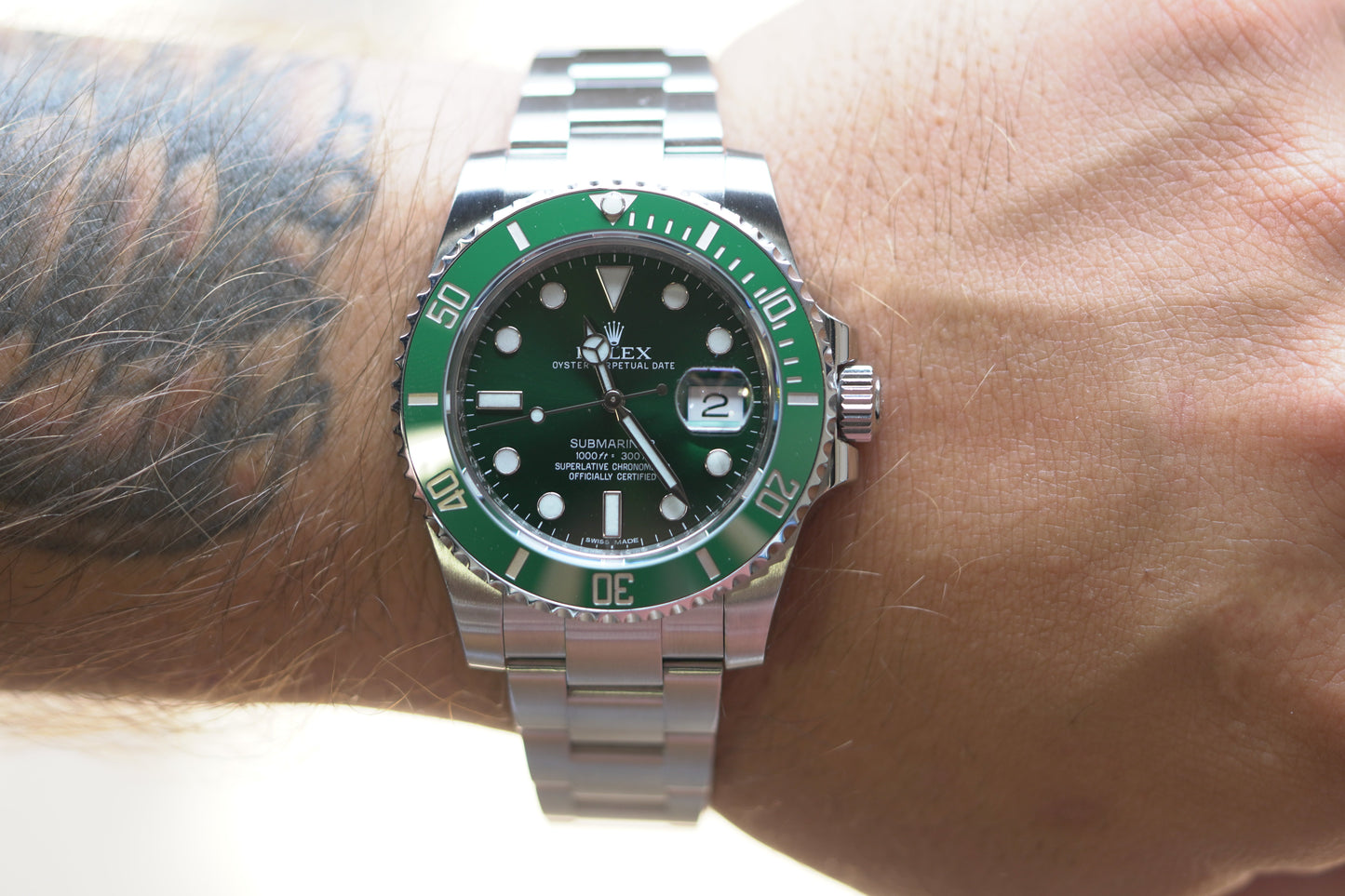 Rolex Submariner Hulk Stainless Steel 40mm Green Oyster Box & Papers 2017 116610LV