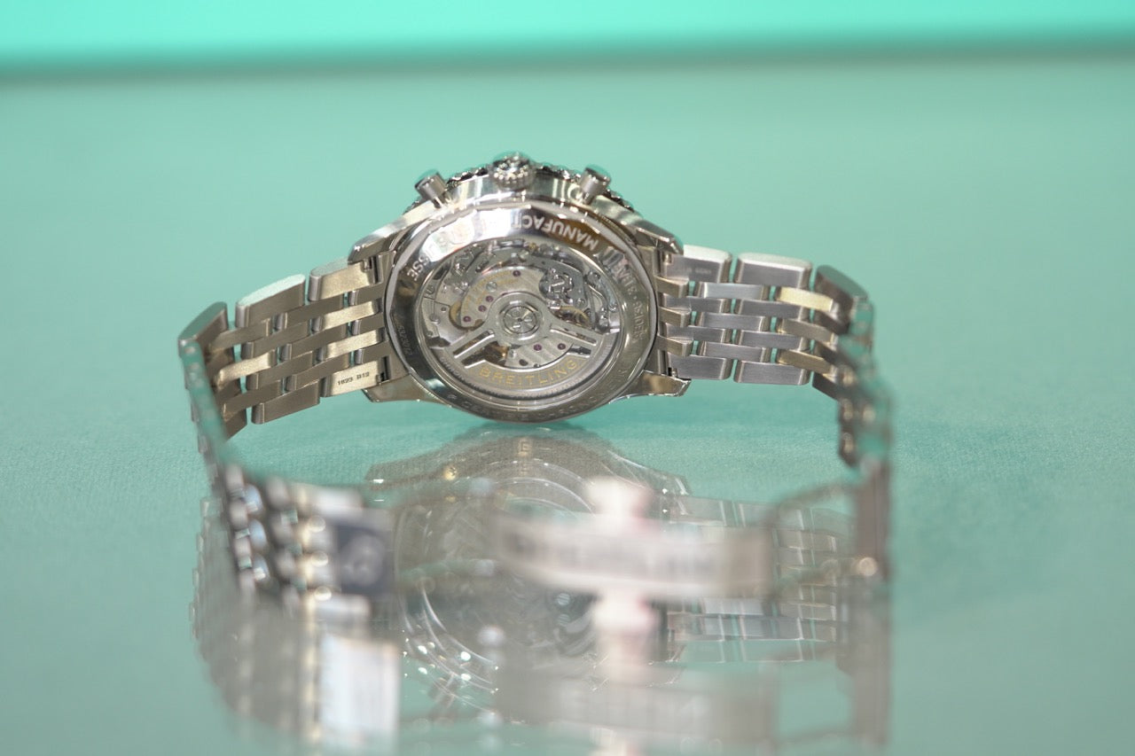 Breitling Navitimer Stainless Steel 43mm Ice Blue Bracelet Box & Papers AB0138