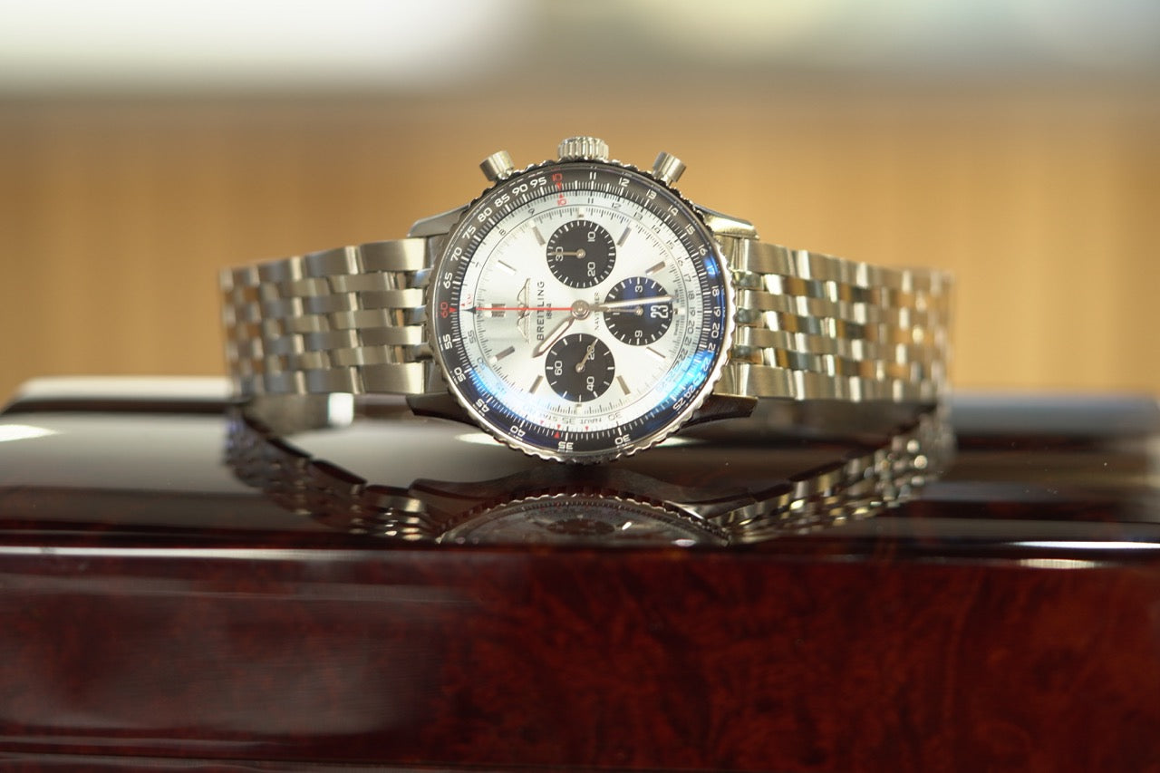 Breitling Navitimer Stainless Steel 43mm Ice Blue Bracelet Box & Papers AB0138