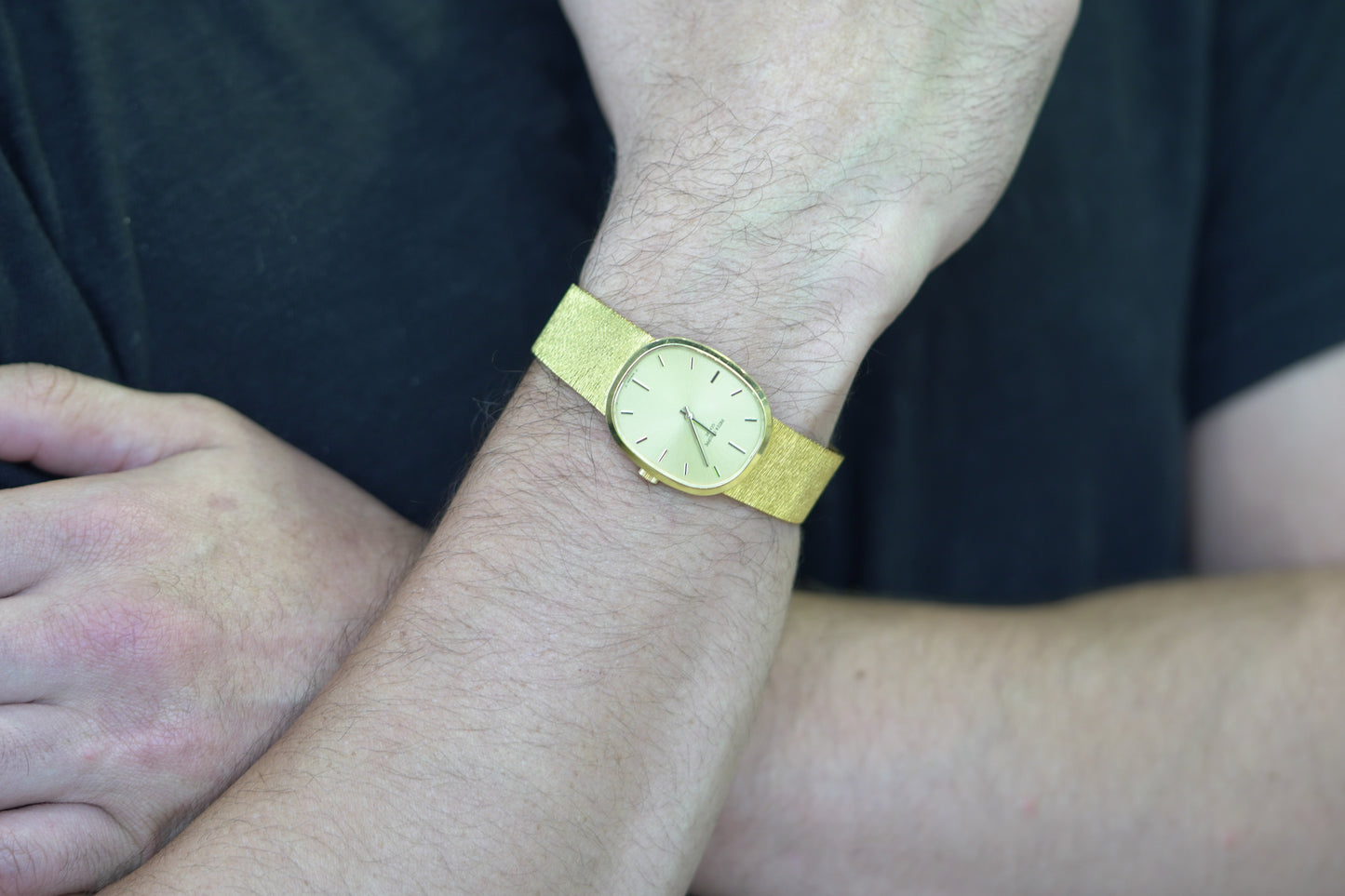 Patek Philippe Ellipse Yellow Gold 32mm Gold Bracelet Watch Only 1973 3546