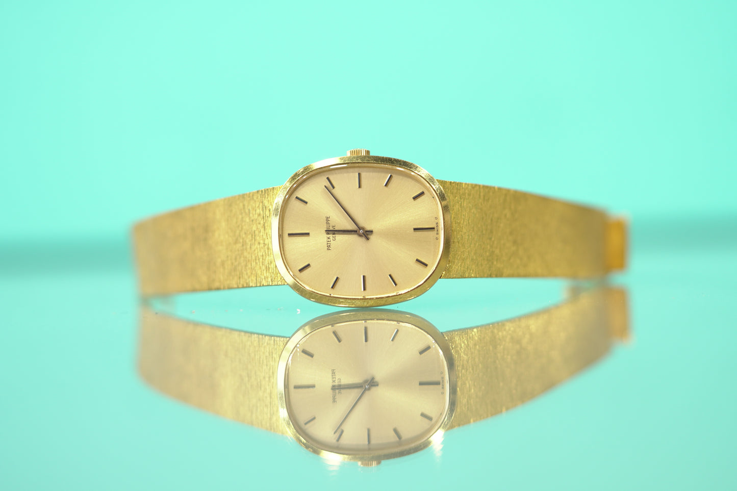 Patek Philippe Ellipse Yellow Gold 32mm Gold Bracelet Watch Only 1973 3546