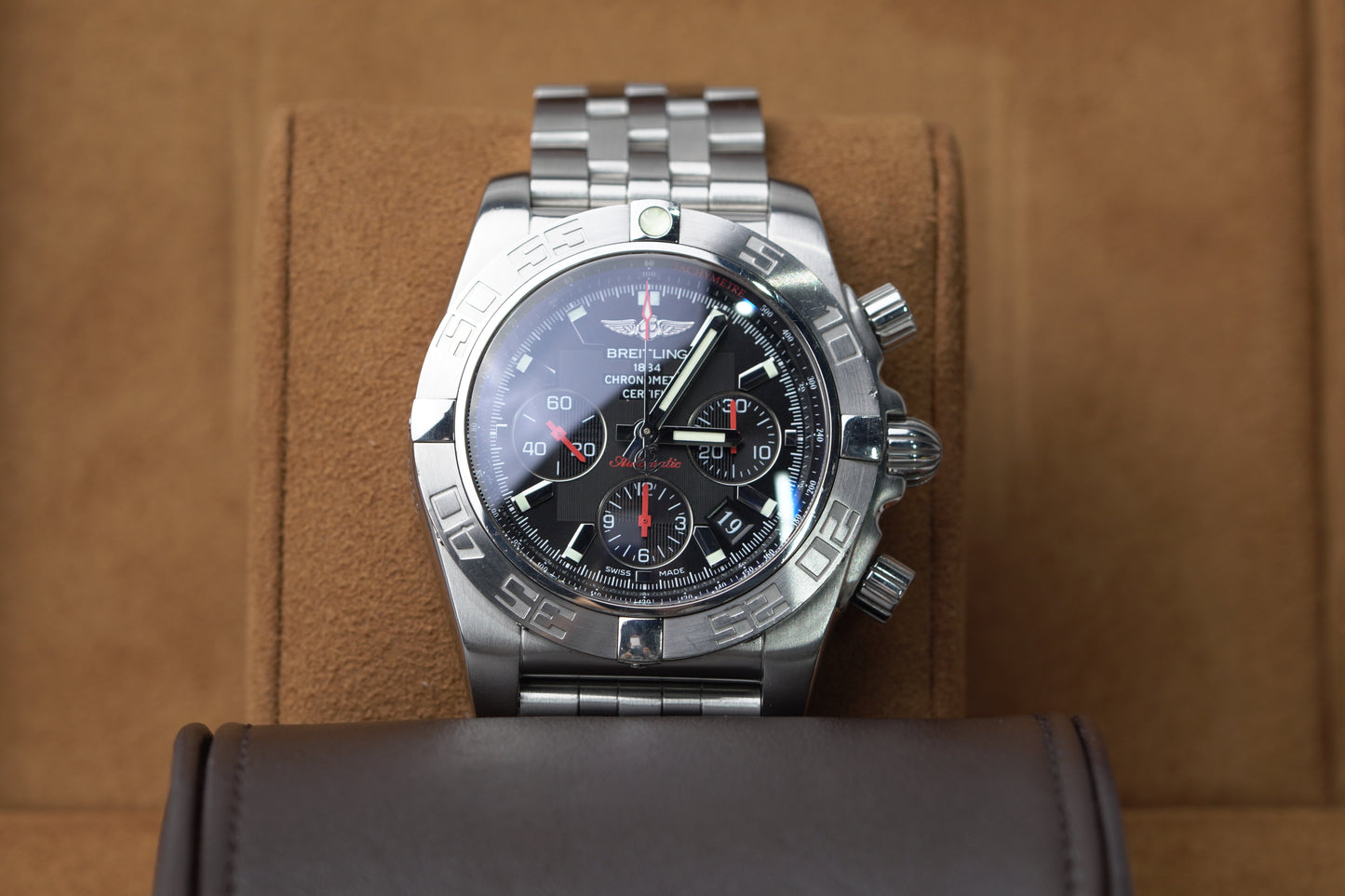 Breitling Chronomat Stainless Steel 44mm Black Bracelet Box AB0111