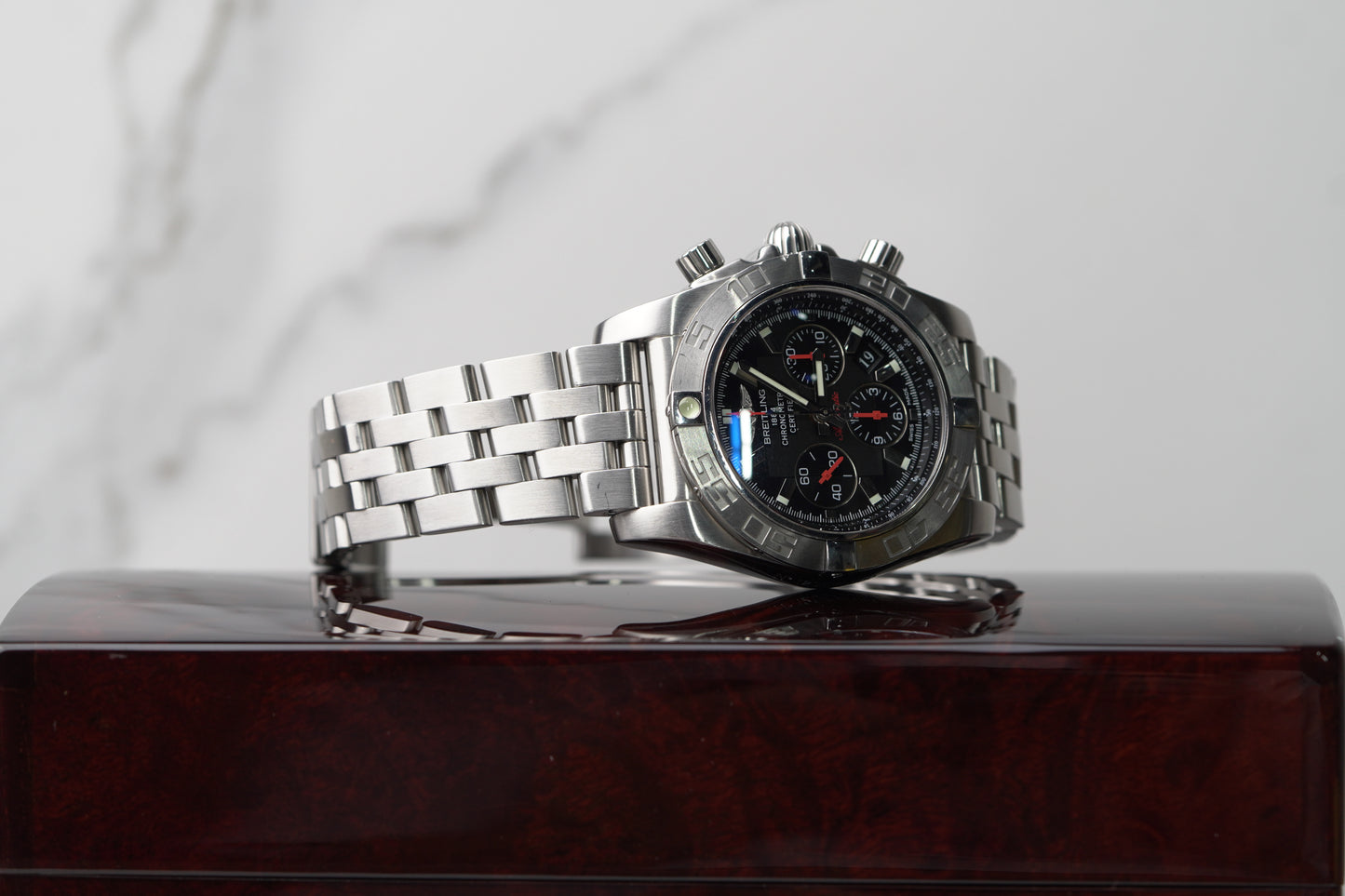 Breitling Chronomat Stainless Steel 44mm Black Bracelet Box AB0111
