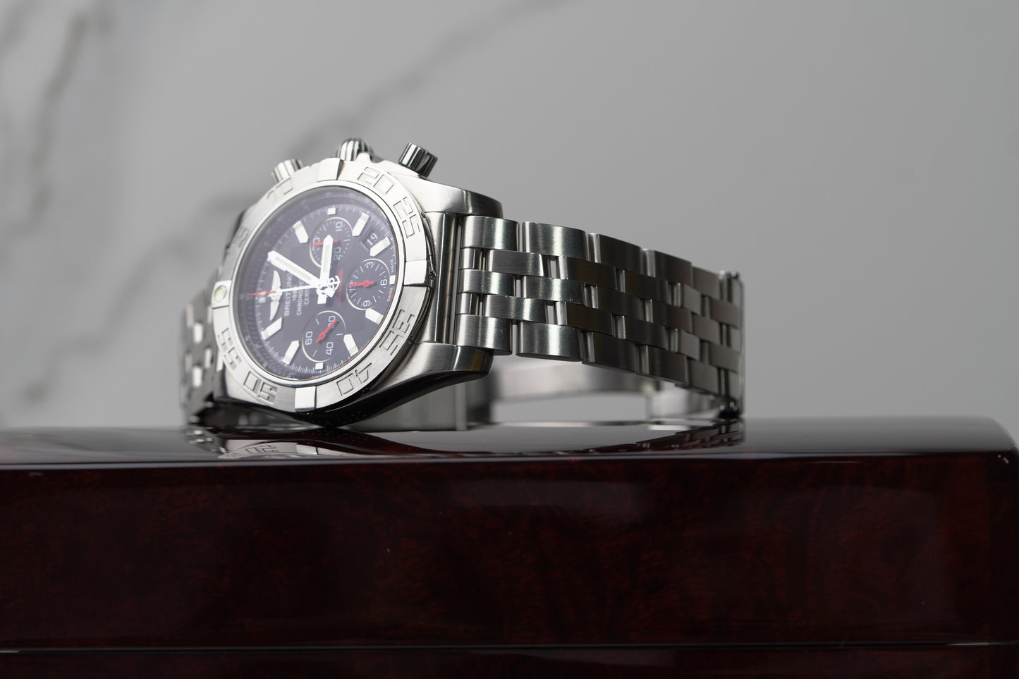 Breitling Chronomat Stainless Steel 44mm Black Bracelet Box AB0111