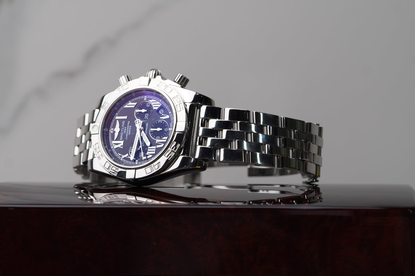 Breitling Chronomat Stainless Steel 44mm Black Roman Bracelet Watch Only AB0110