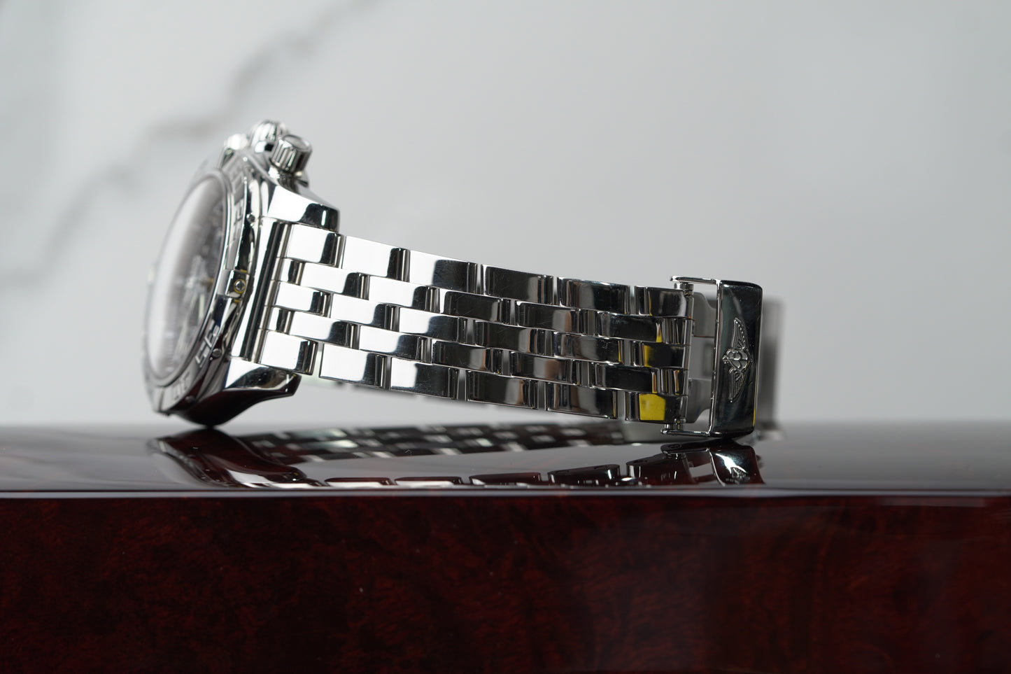 Breitling Chronomat Stainless Steel 44mm Black Roman Bracelet Watch Only AB0110