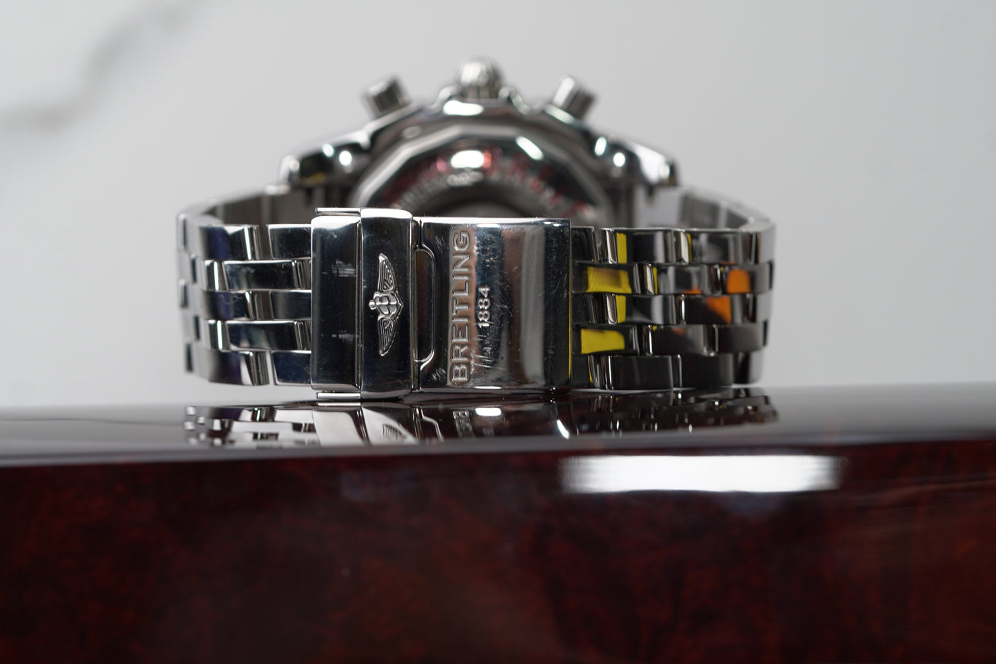 Breitling Chronomat Stainless Steel 44mm Black Roman Bracelet Watch Only AB0110
