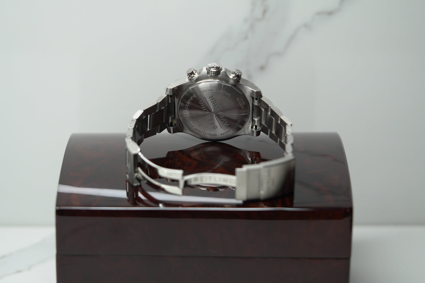 Breitling Super Avenger Stainless Steel 48mm Black Bracelet Box & Papers A13375