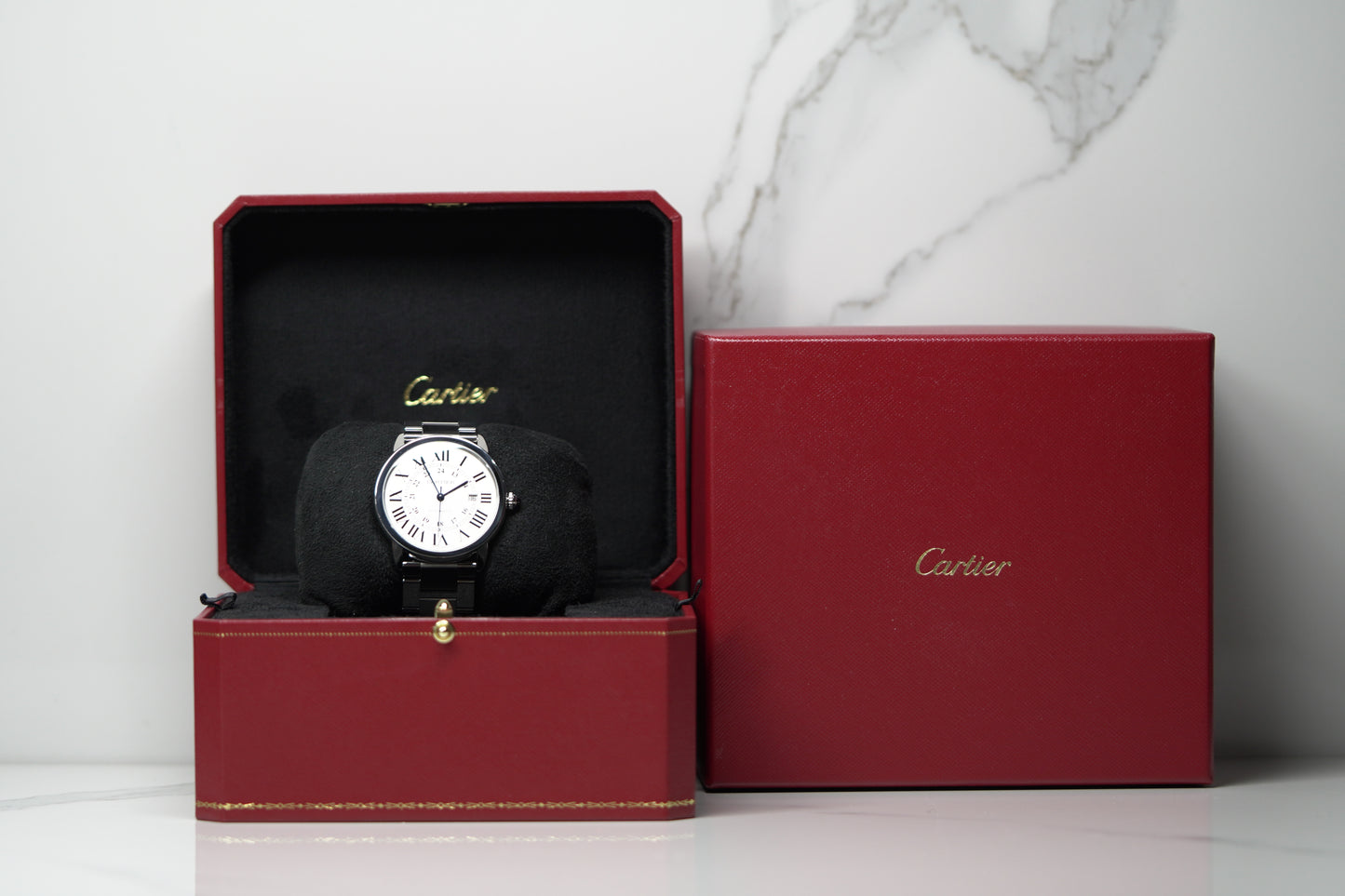 Cartier Ronde Solo De Cartier Stainless Steel XL White Bracelet Watch Only UNK W6701011