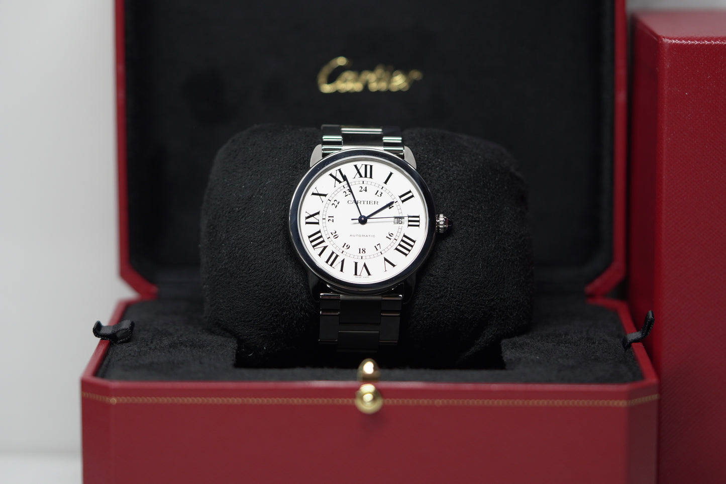Cartier Ronde Solo De Cartier Stainless Steel XL White Bracelet Watch Only UNK W6701011