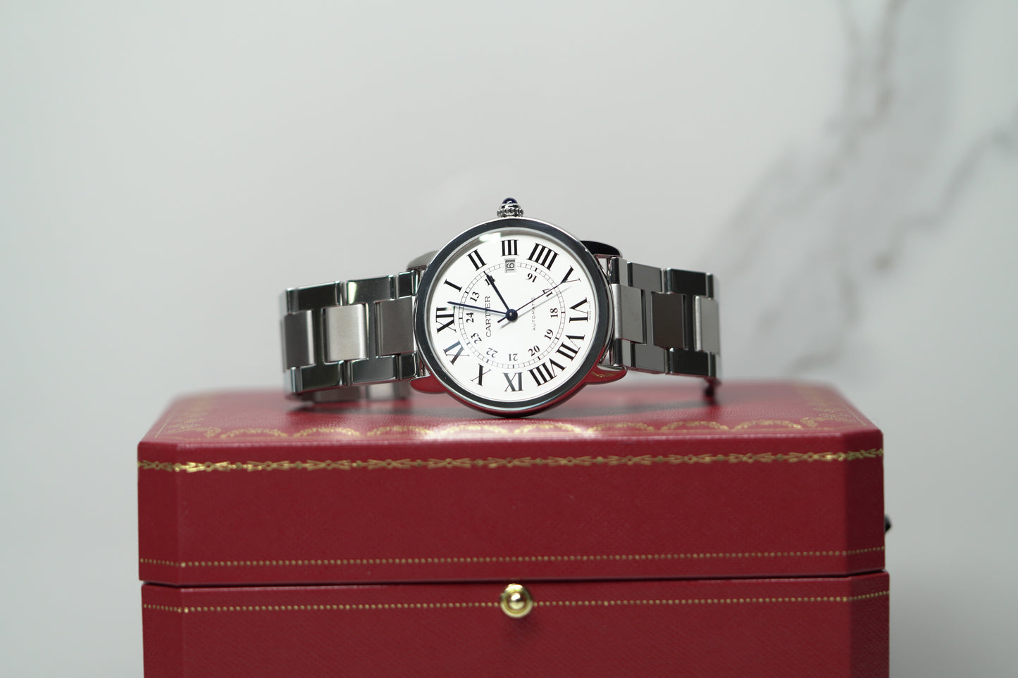 Cartier Ronde Solo De Cartier Stainless Steel XL White Bracelet Watch Only UNK W6701011