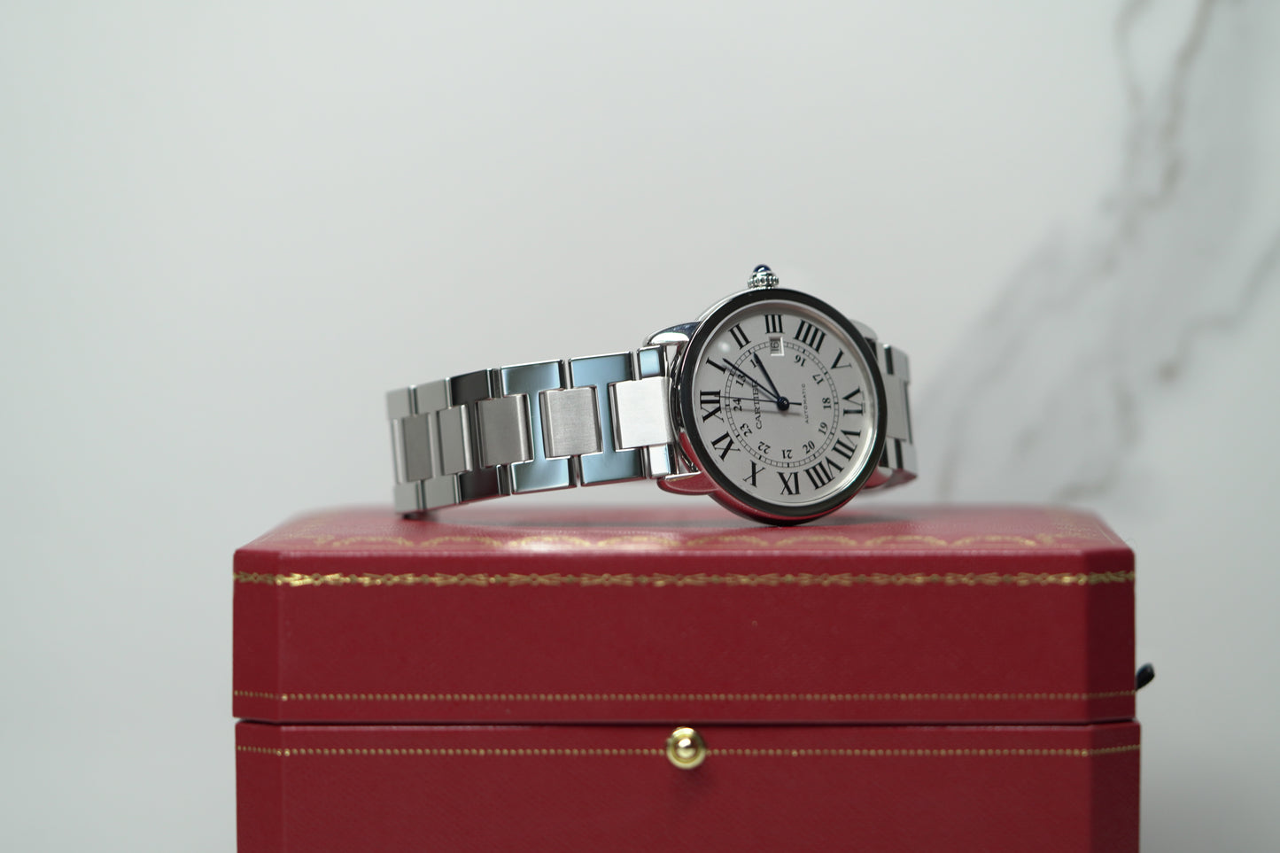 Cartier Ronde Solo De Cartier Stainless Steel XL White Bracelet Watch Only UNK W6701011