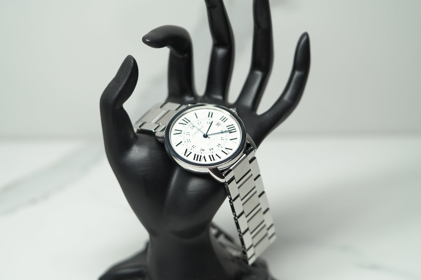 Cartier Ronde Solo De Cartier Stainless Steel XL White Bracelet Watch Only UNK W6701011