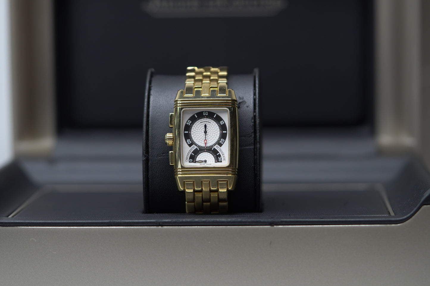 Jaeger Le Coutre Reverso Yellow Gold 26mm Dual White Bracelet Watch Only 290160