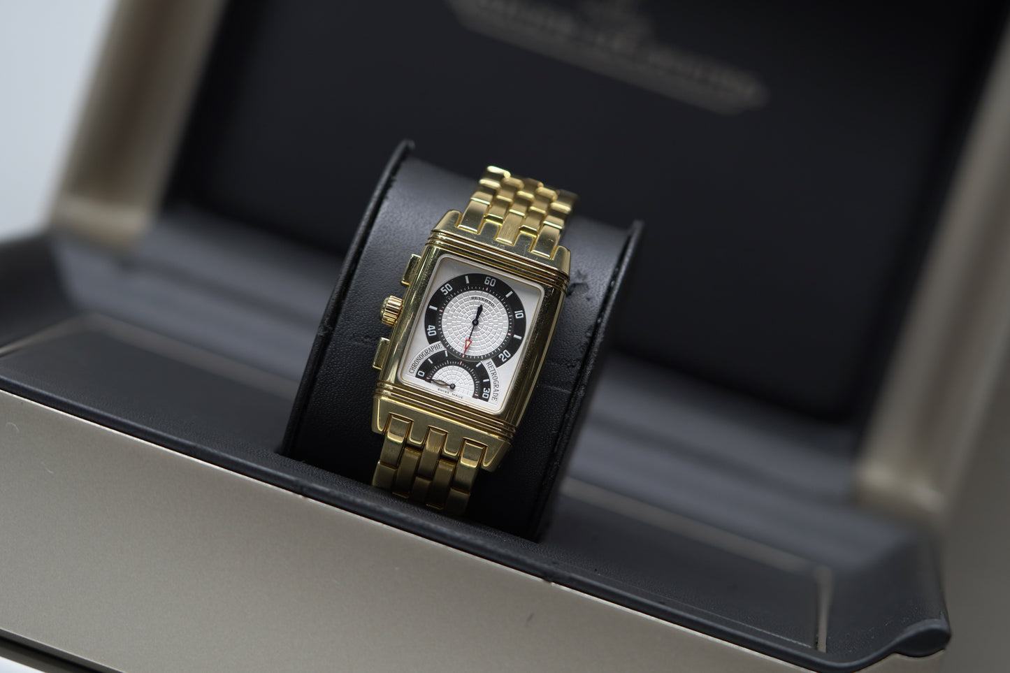 Jaeger Le Coutre Reverso Yellow Gold 26mm Dual White Bracelet Watch Only 290160