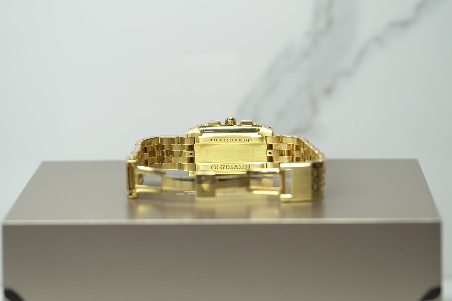 Jaeger Le Coutre Reverso Yellow Gold 26mm Dual White Bracelet Watch Only 290160