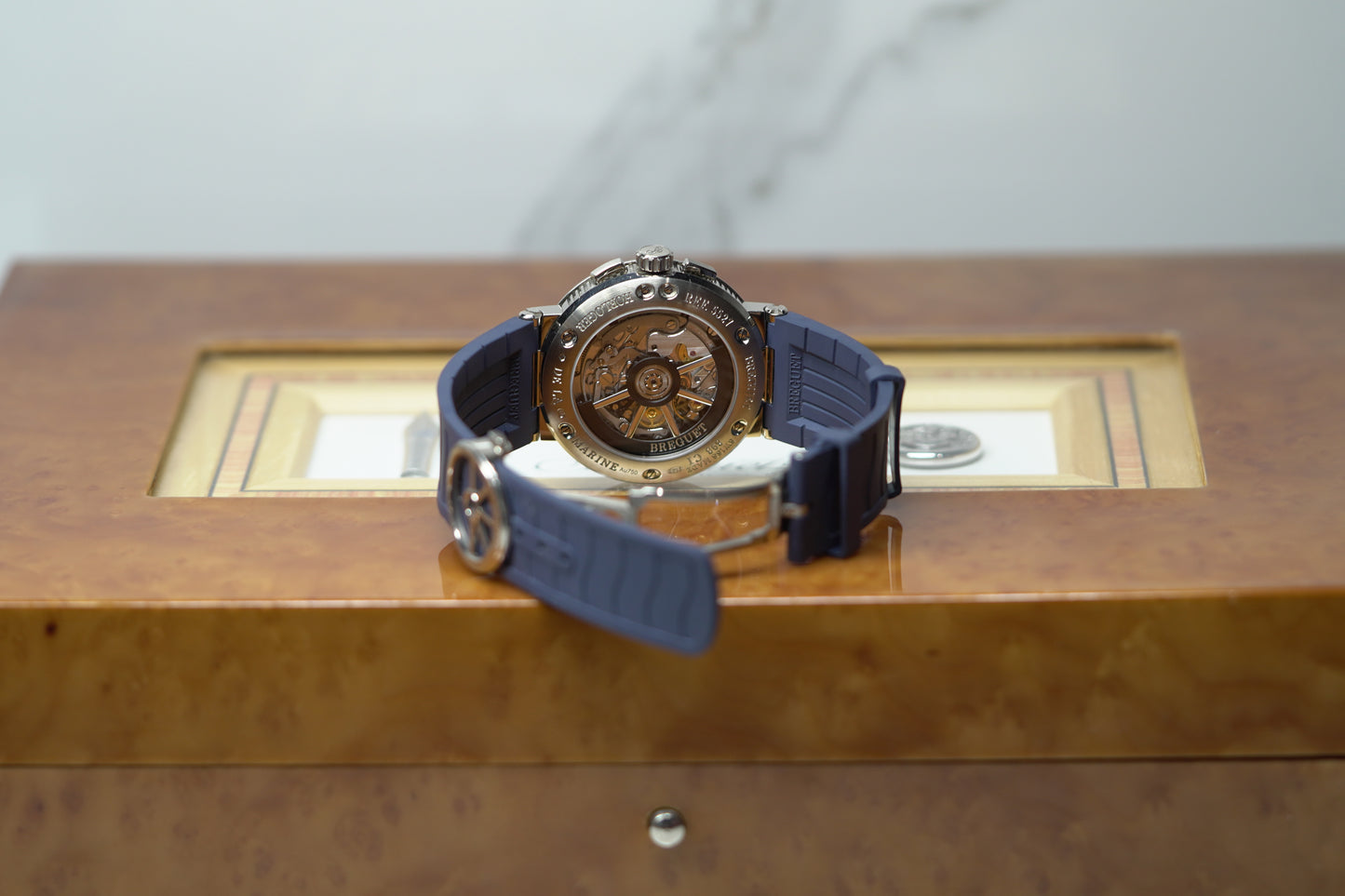 Breguet Marine Marine White Gold 40mm Blue Rubber Watch Only 5517BB
