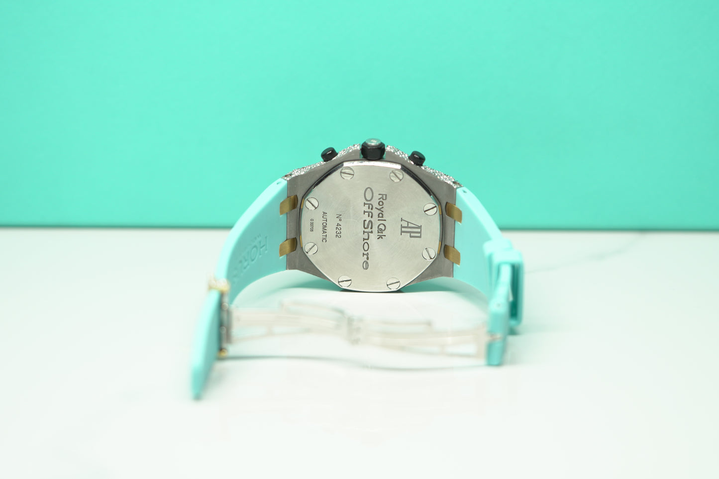 Audemars Piguet Royal Oak Offshore Two Tone Yellow Bustdown 42mm Diamond AM Rubber Watch Only 26020ST