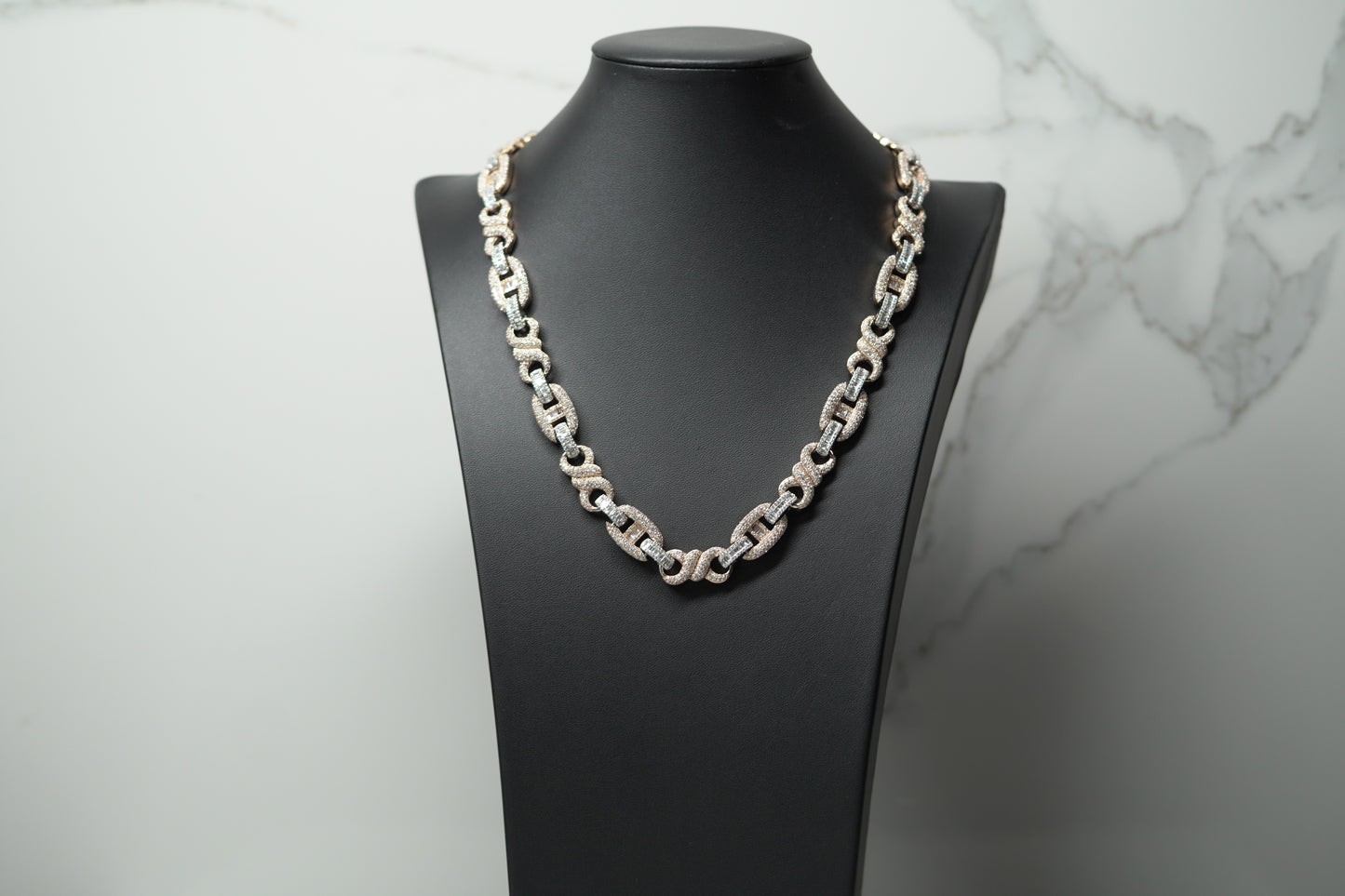 10KT 25.58CT INFINITY DIAMOND CHAIN WG/RG