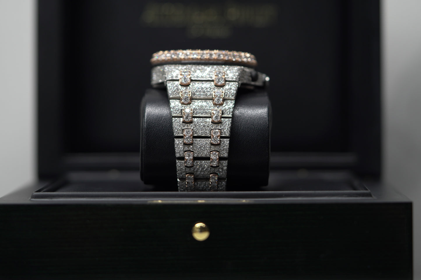 Audemars Piguet Royal Oak Offshore Two Tone Rose Bustdown 42mm Diamond Bracelet Watch Only 26020ST