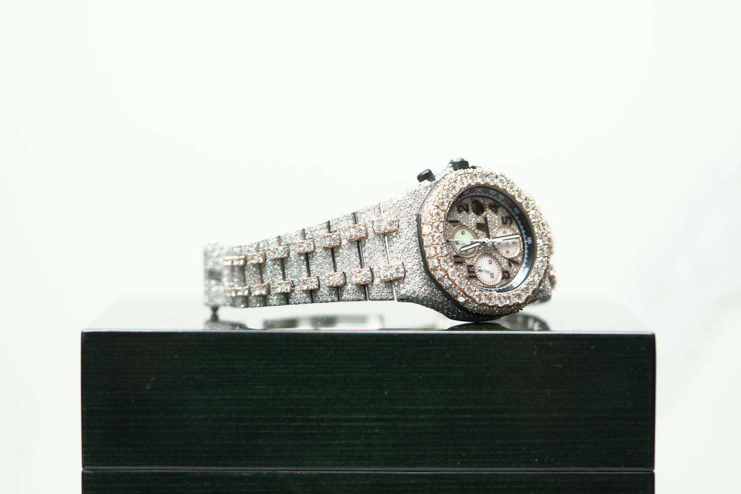 Audemars Piguet Royal Oak Offshore Two Tone Rose Bustdown 42mm Diamond Bracelet Watch Only 26020ST
