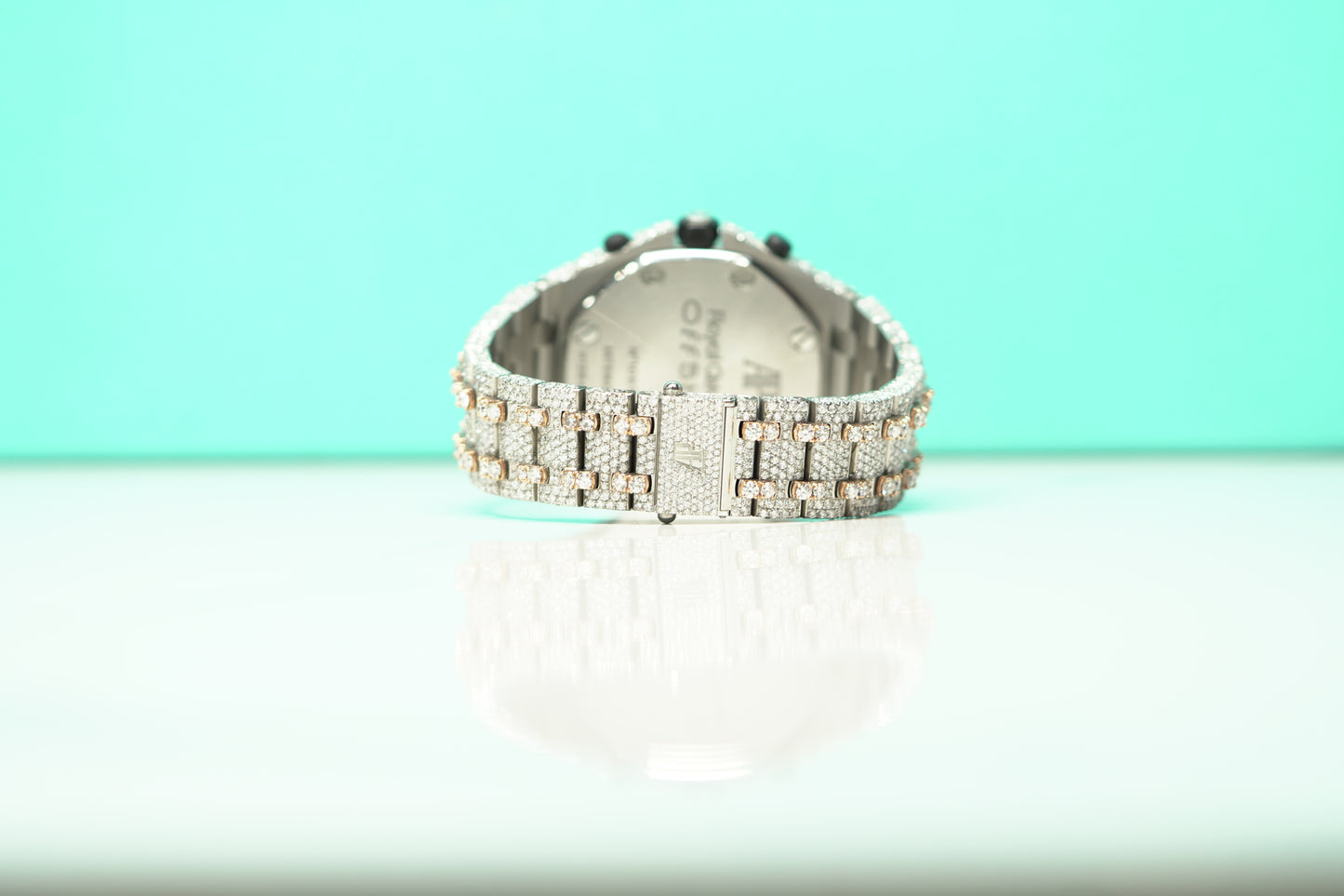 Audemars Piguet Royal Oak Offshore Two Tone Rose Bustdown 42mm Diamond Bracelet Watch Only 26020ST