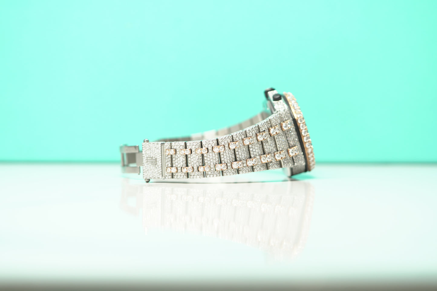 Audemars Piguet Royal Oak Offshore Two Tone Rose Bustdown 42mm Diamond Bracelet Watch Only 26020ST