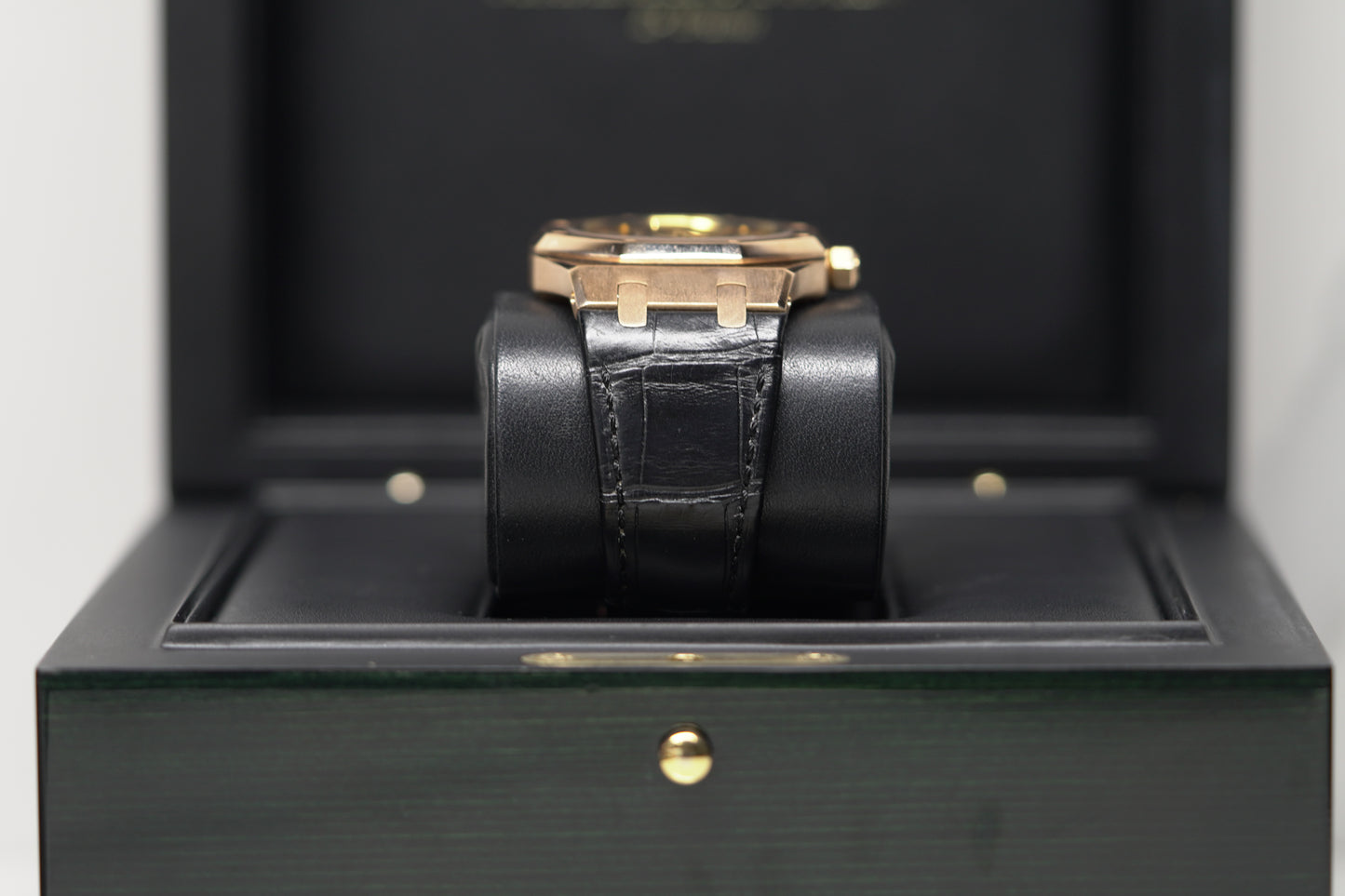 Audemars Piguet Royal Oak Rose Gold 39mm Leather Watch Only 15300OR