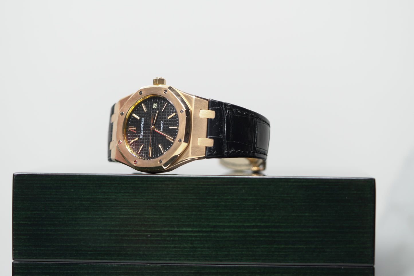 Audemars Piguet Royal Oak Rose Gold 39mm Leather Watch Only 15300OR