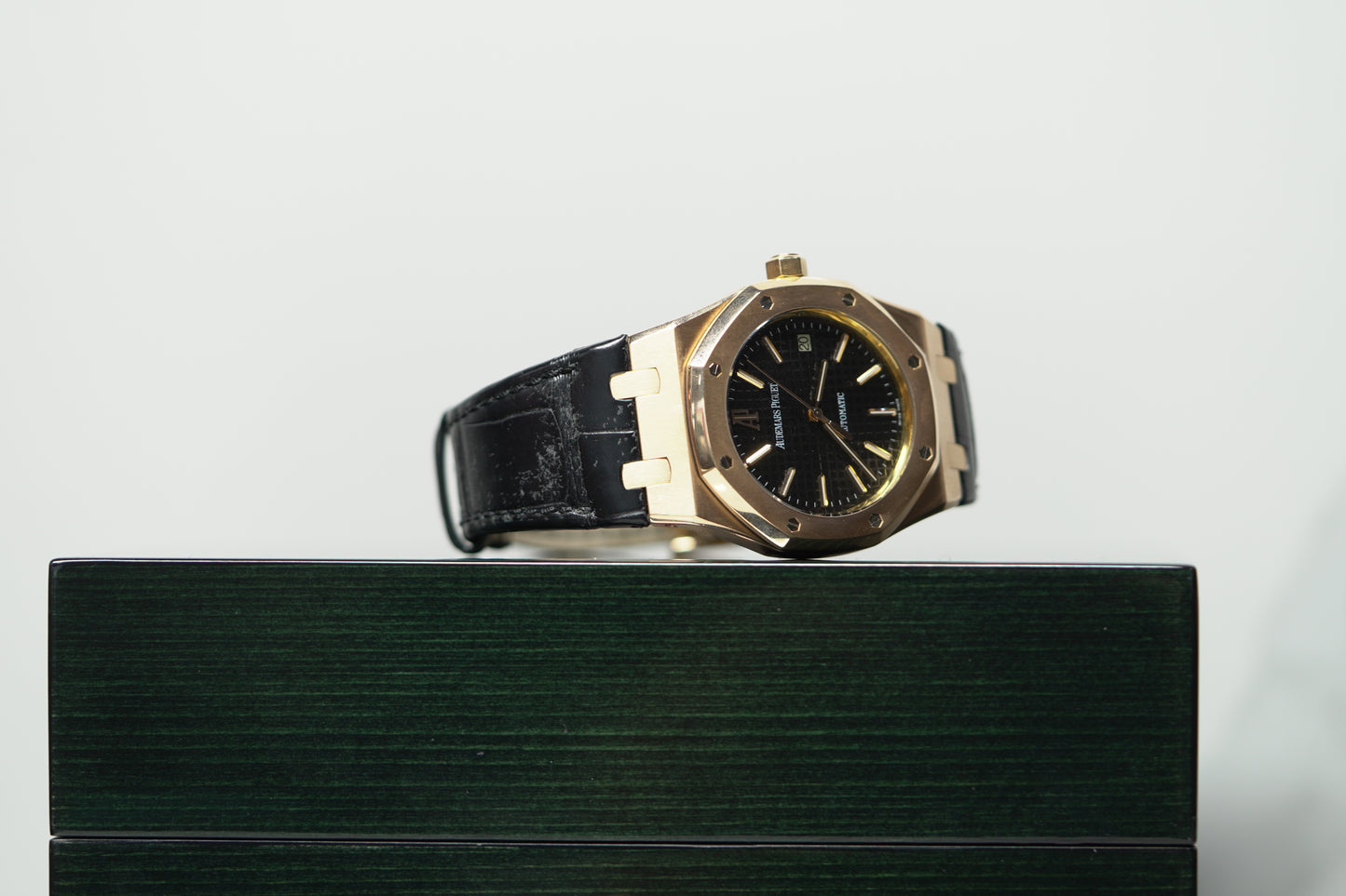 Audemars Piguet Royal Oak Rose Gold 39mm Leather Watch Only 15300OR