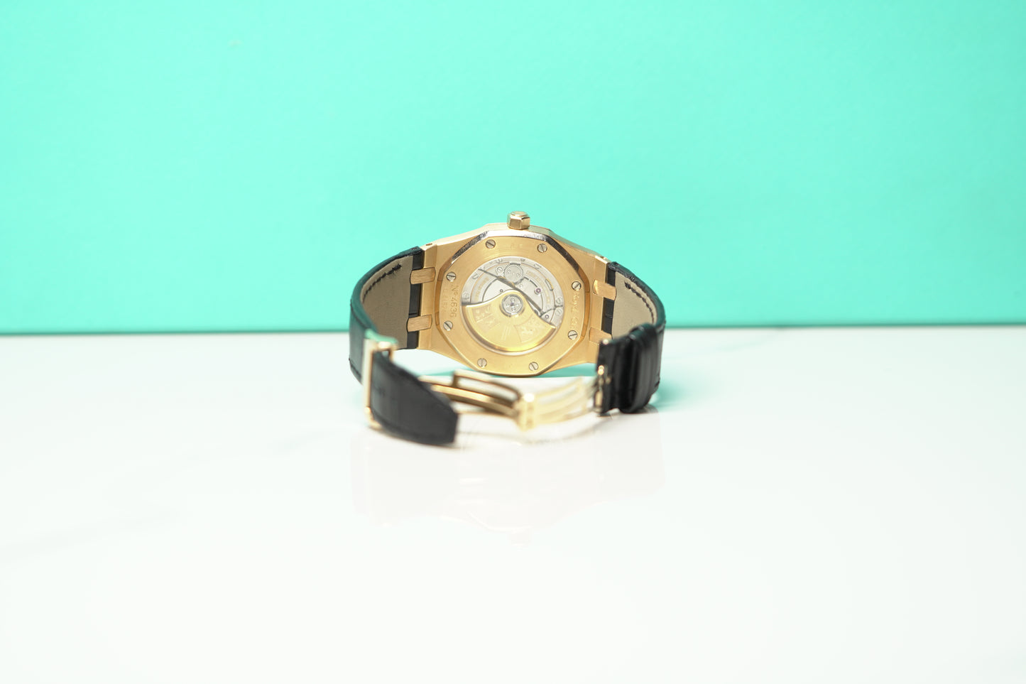 Audemars Piguet Royal Oak Rose Gold 39mm Leather Watch Only 15300OR