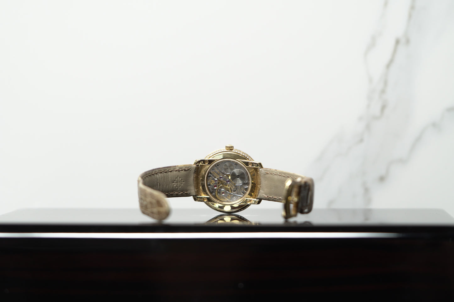 Patek Philippe Ladies Complications Moonphase Rose Gold Diamond Bezel 33mm Mother of Pearl Watch Only UNK 4968R-001