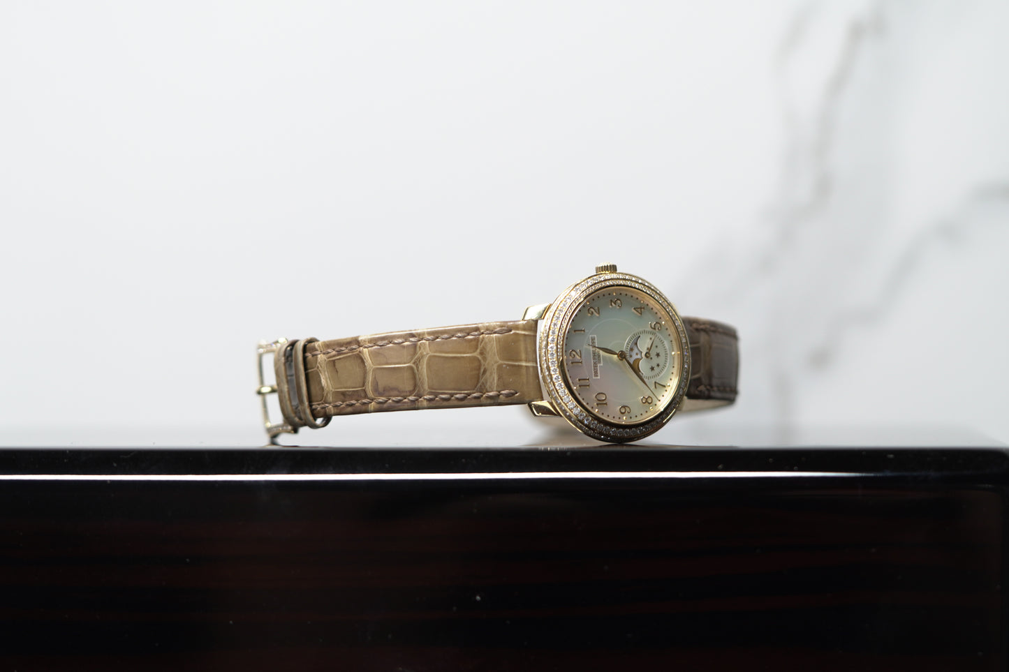 Patek Philippe Ladies Complications Moonphase Rose Gold Diamond Bezel 33mm Mother of Pearl Watch Only UNK 4968R-001