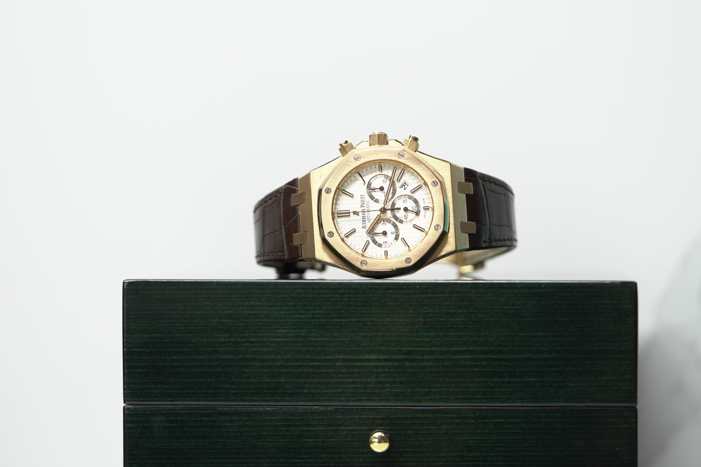 Audemars Piguet Royal Oak Chronograph Rose Gold 41mm Leather Watch Only UNK 26320OR