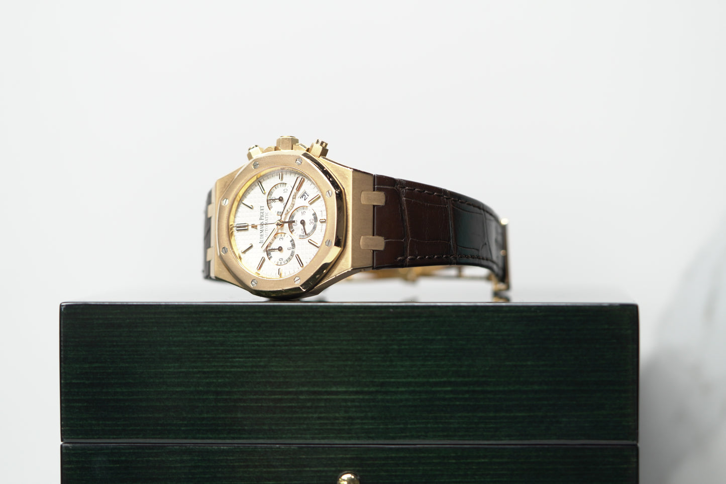 Audemars Piguet Royal Oak Chronograph Rose Gold 41mm Leather Watch Only UNK 26320OR