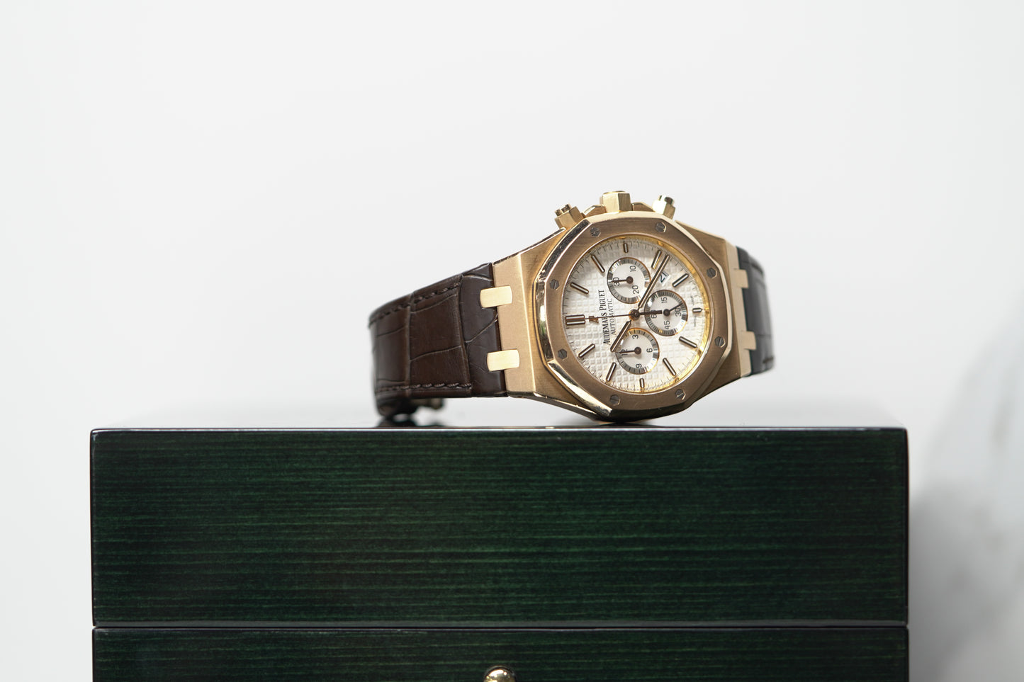 Audemars Piguet Royal Oak Chronograph Rose Gold 41mm Leather Watch Only UNK 26320OR