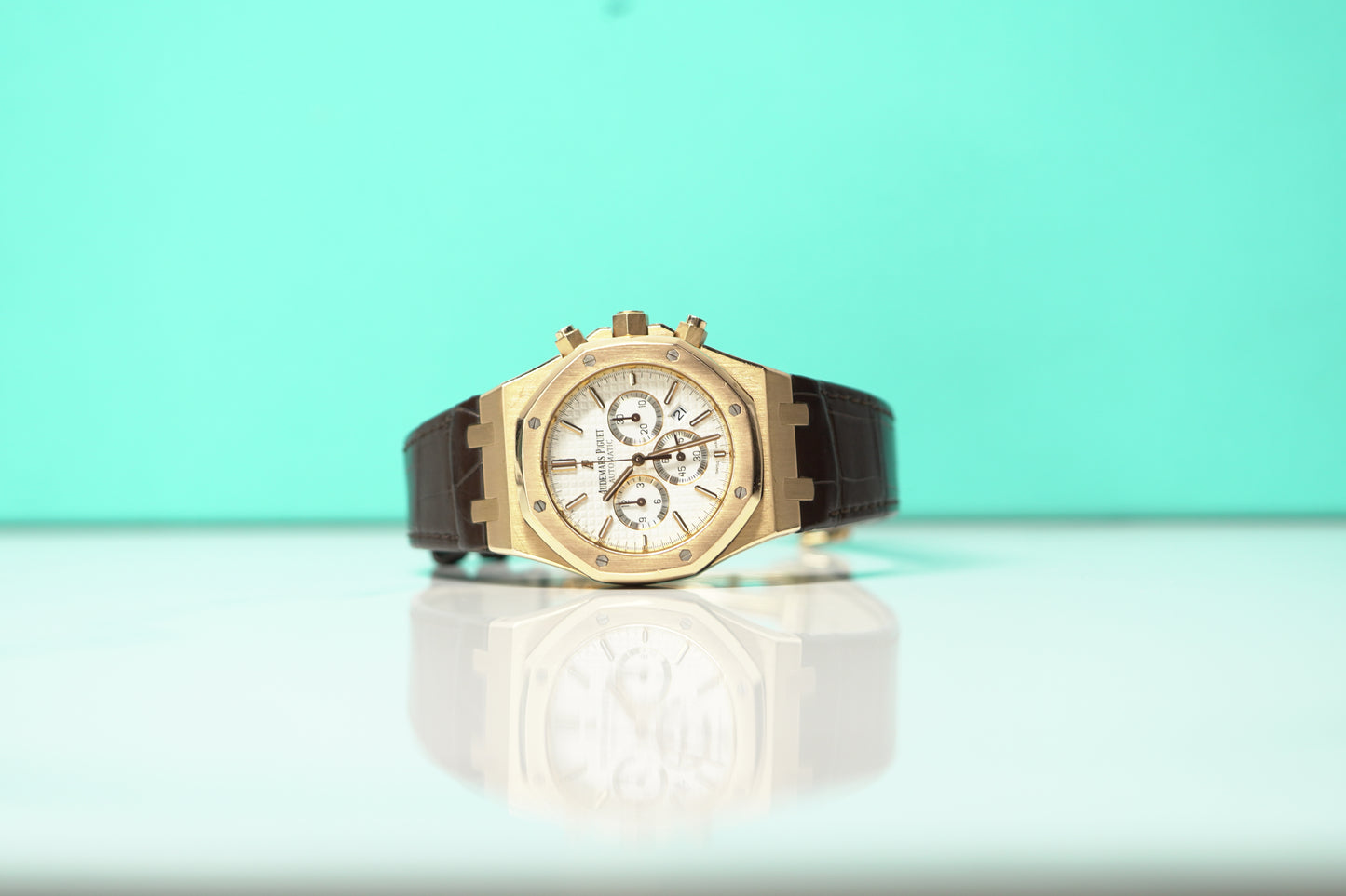 Audemars Piguet Royal Oak Chronograph Rose Gold 41mm Leather Watch Only UNK 26320OR