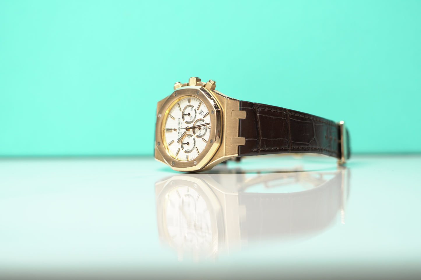 Audemars Piguet Royal Oak Chronograph Rose Gold 41mm Leather Watch Only UNK 26320OR