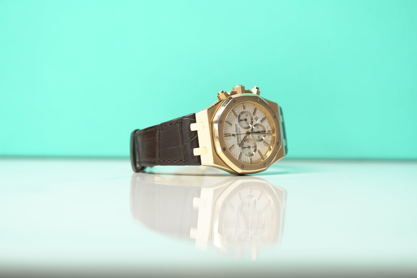 Audemars Piguet Royal Oak Chronograph Rose Gold 41mm Leather Watch Only UNK 26320OR