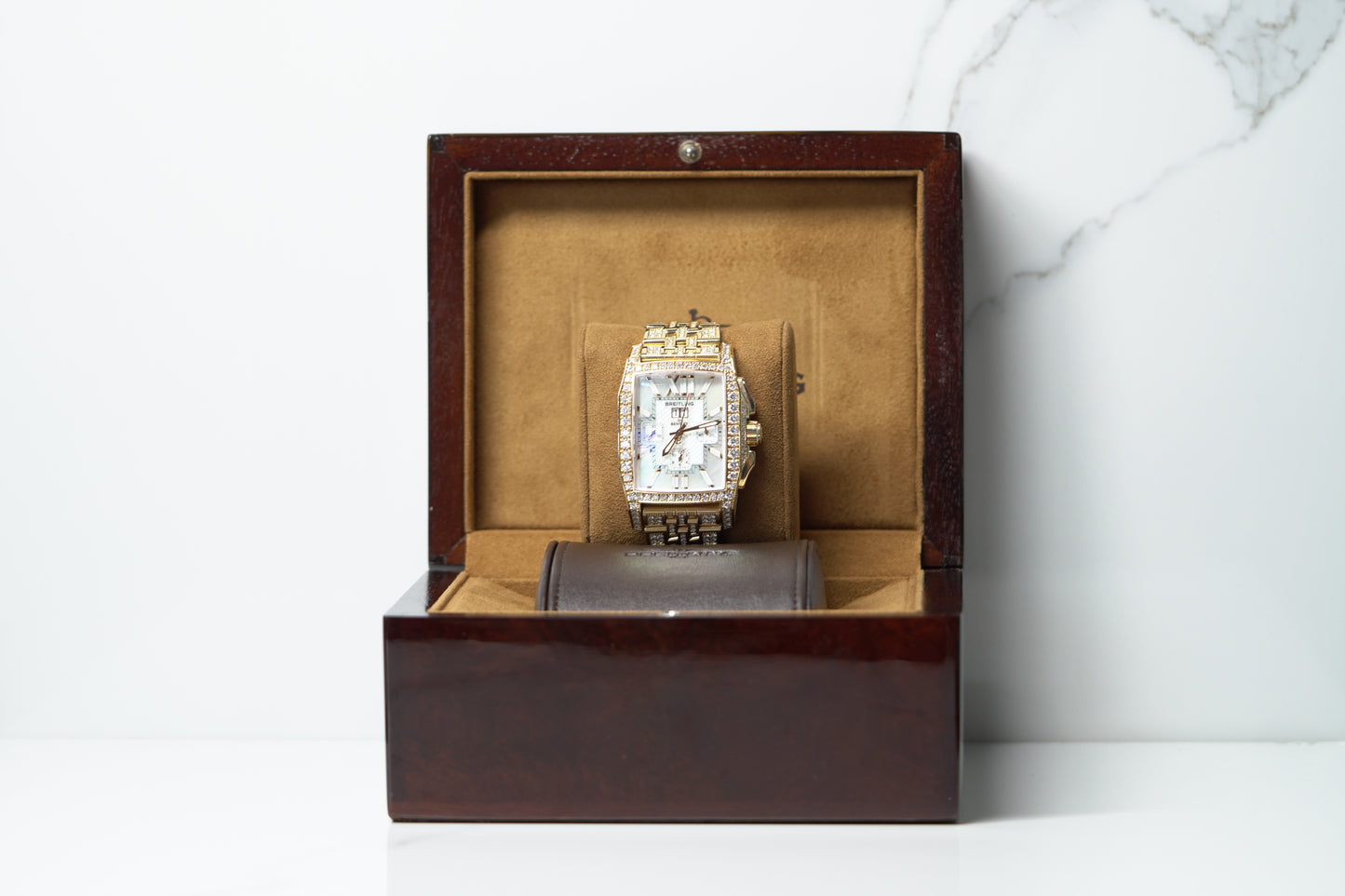 Breitling Flying Bee Rose Gold Factory 38mm Mother of Pearl Bracelet Watch Only R44365