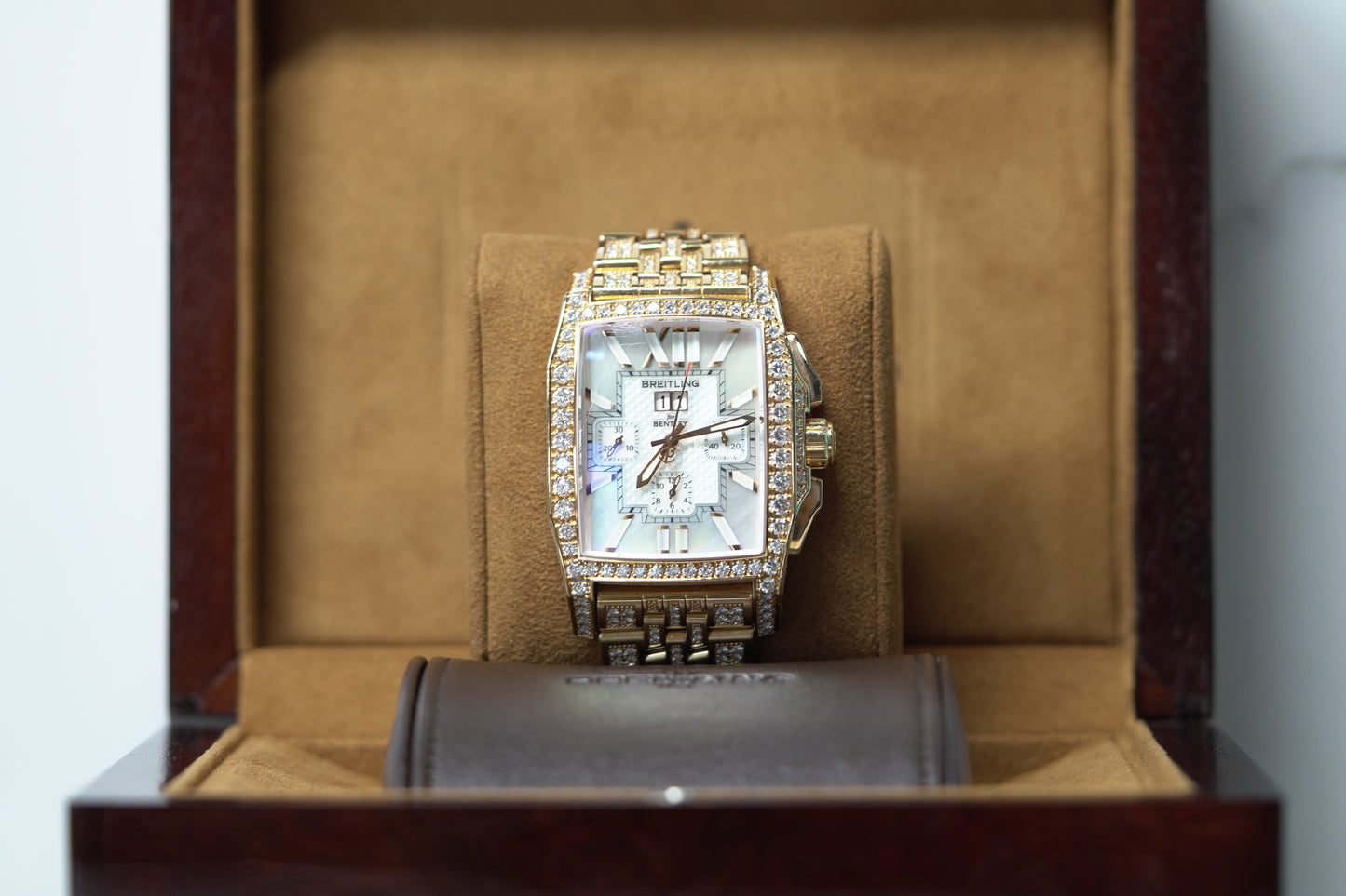 Breitling Flying Bee Rose Gold Factory 38mm Mother of Pearl Bracelet Watch Only R44365