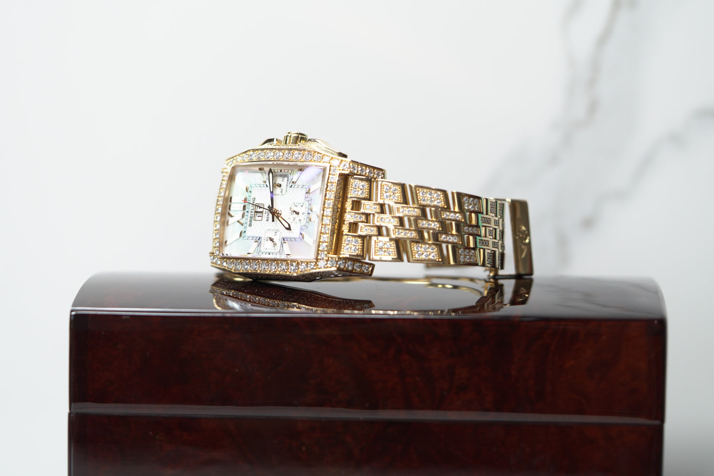 Breitling Flying Bee Rose Gold Factory 38mm Mother of Pearl Bracelet Watch Only R44365