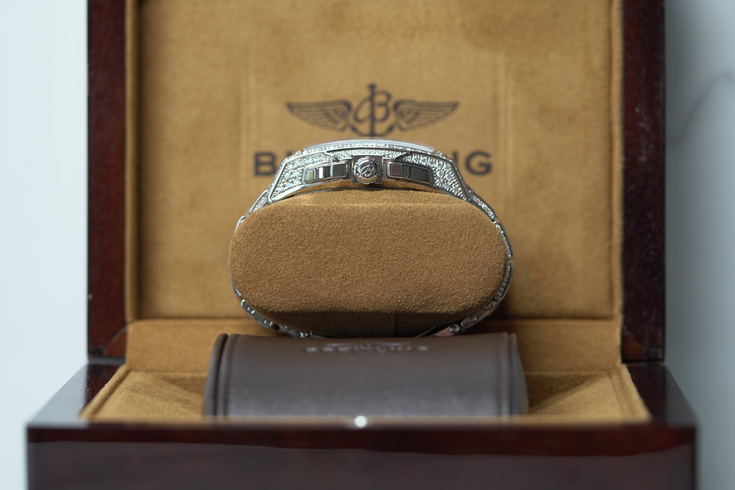 Breitling Flying Bee White Gold Factory 38mm Mother Of Pearl Bracelet Watch Only J44365