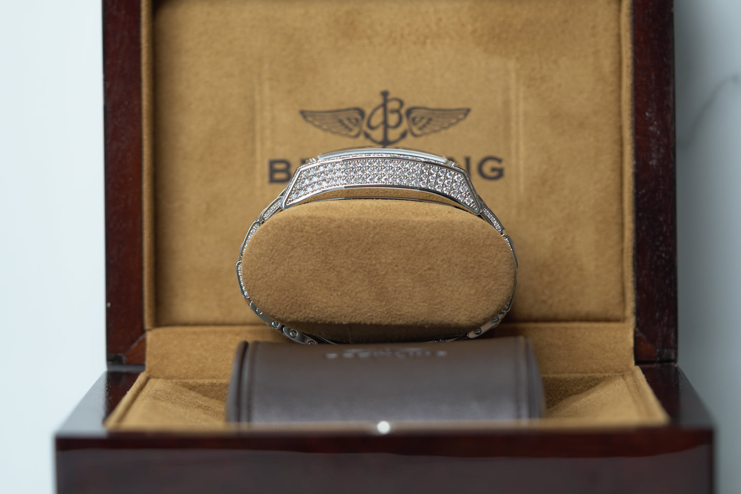 Breitling Flying Bee White Gold Factory 38mm Mother Of Pearl Bracelet Watch Only J44365
