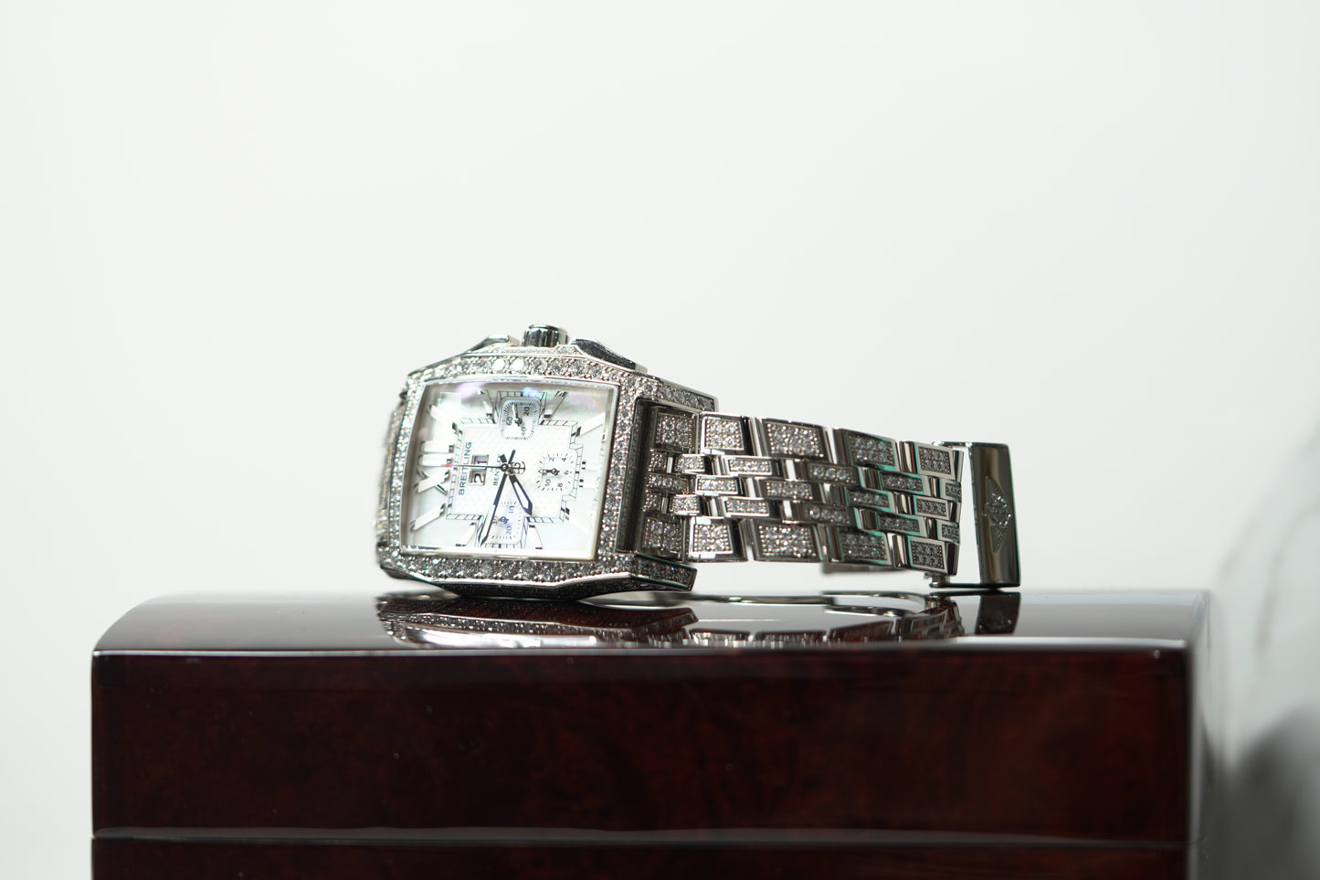 Breitling Flying Bee White Gold Factory 38mm Mother Of Pearl Bracelet Watch Only J44365
