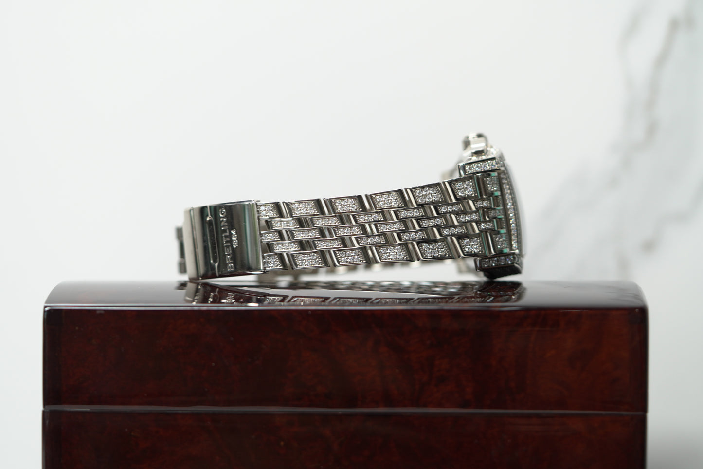Breitling Flying Bee White Gold Factory 38mm Mother Of Pearl Bracelet Watch Only J44365