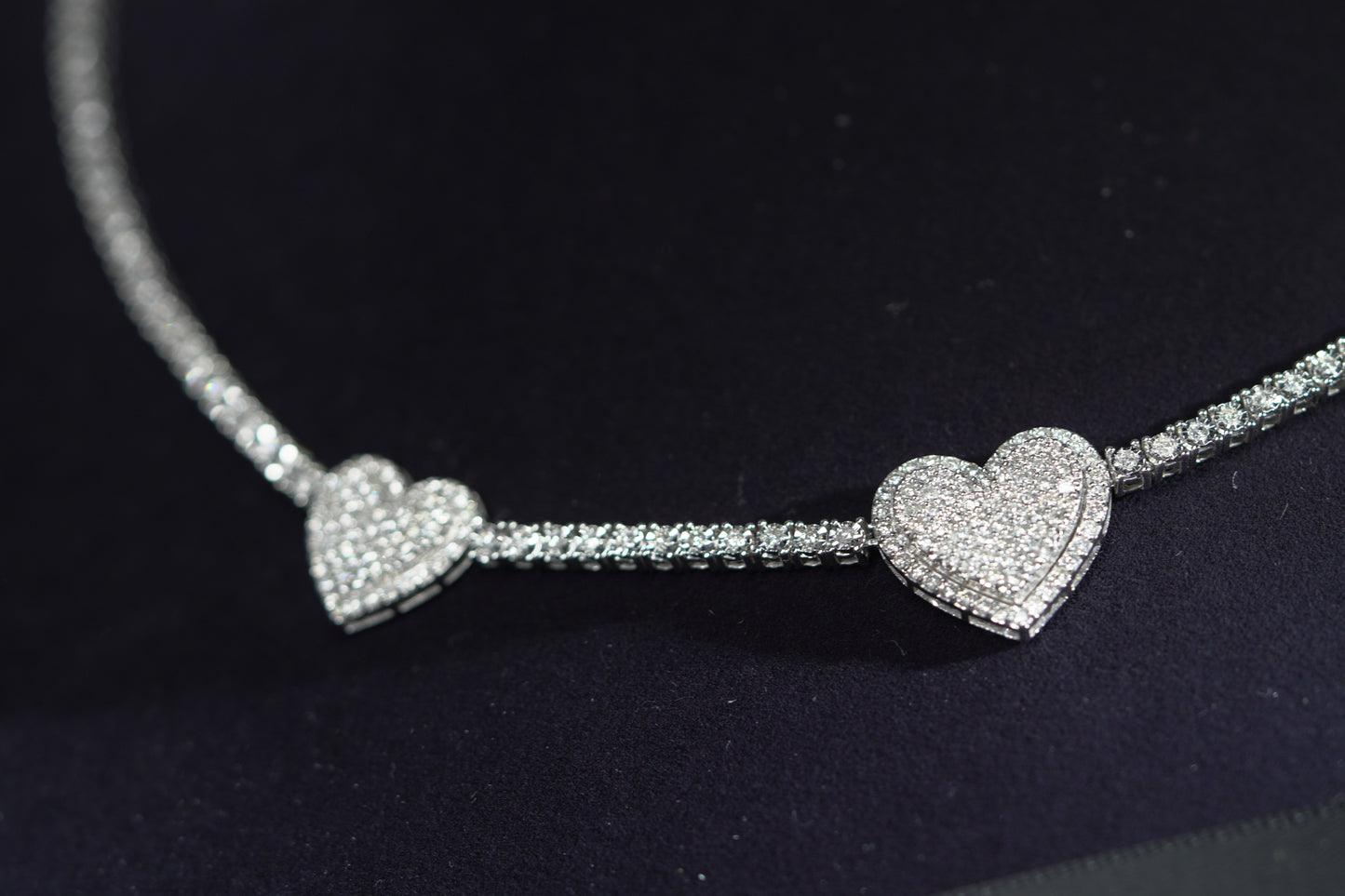 10KT 3.75CT DIAMOND 3 HEART NECKLACE WG