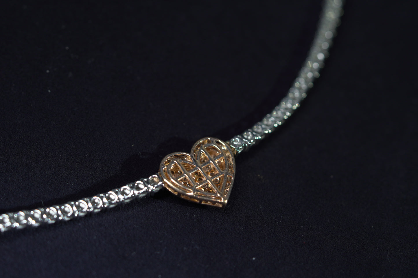 10KT 3.75CT DIAMOND 3 HEART NECKLACE WG/RG